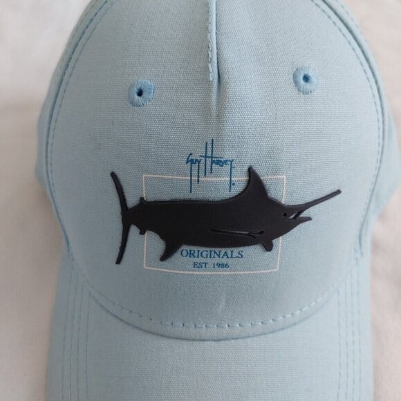 Guy Harvey Originals Light Blue Marlin Adjustable Baseball Style Hat Cap - Picture 2 of 8